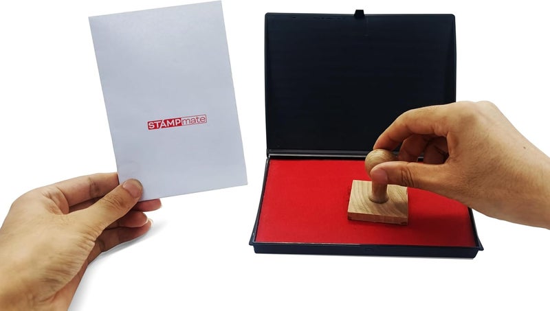 Stampmate Large Red Stamp Pad 7" x 5" – Premium Felt Ink Pad for Office, Home, Craft, and Rubber Stamps - Image 3